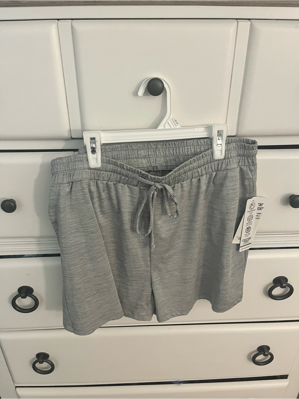 High-Waist Women's Casual Drawstring Shorts - Gray